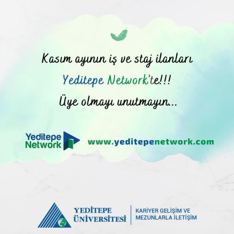 Yeditepe Network: Kasım Ayı Iş Ve Staj Duyuruları