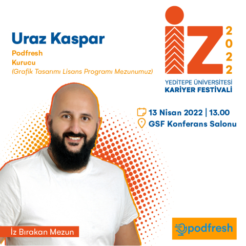 Uraz Kaspar  Podfresh Kurucu  1982 yılında İstanbul’da doğdu. Yeditepe Üniversitesi Güzel Sanatlar Fakültesi Grafik Tasarımı bölümünden 2010 yılında mezun olduktan sonra kısa bir dönem bu alanda çalışmalarına devam etti. 2007-2008 seneleri arasında Dergi 580 isimli Türkiye’nin ilk alt kültür tasarım dergisini çıkartmaya çalıştı. 1 senelik ekip çalışması, tasarım ve pazarlama sürecinden sonra ise başarılı olamadı.  2011 yılından itibaren aralıksız olarak Yeditepe Üniversitesi Güzel Sanatlar Fakültesinde öğre