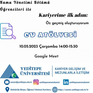 Kariyerime İlk Adım: Öz Geçmiş Oluşturuyorum - CV Atölyesi (Kamu Yönetimi) (Dr. Burcu Baycan Ile)
